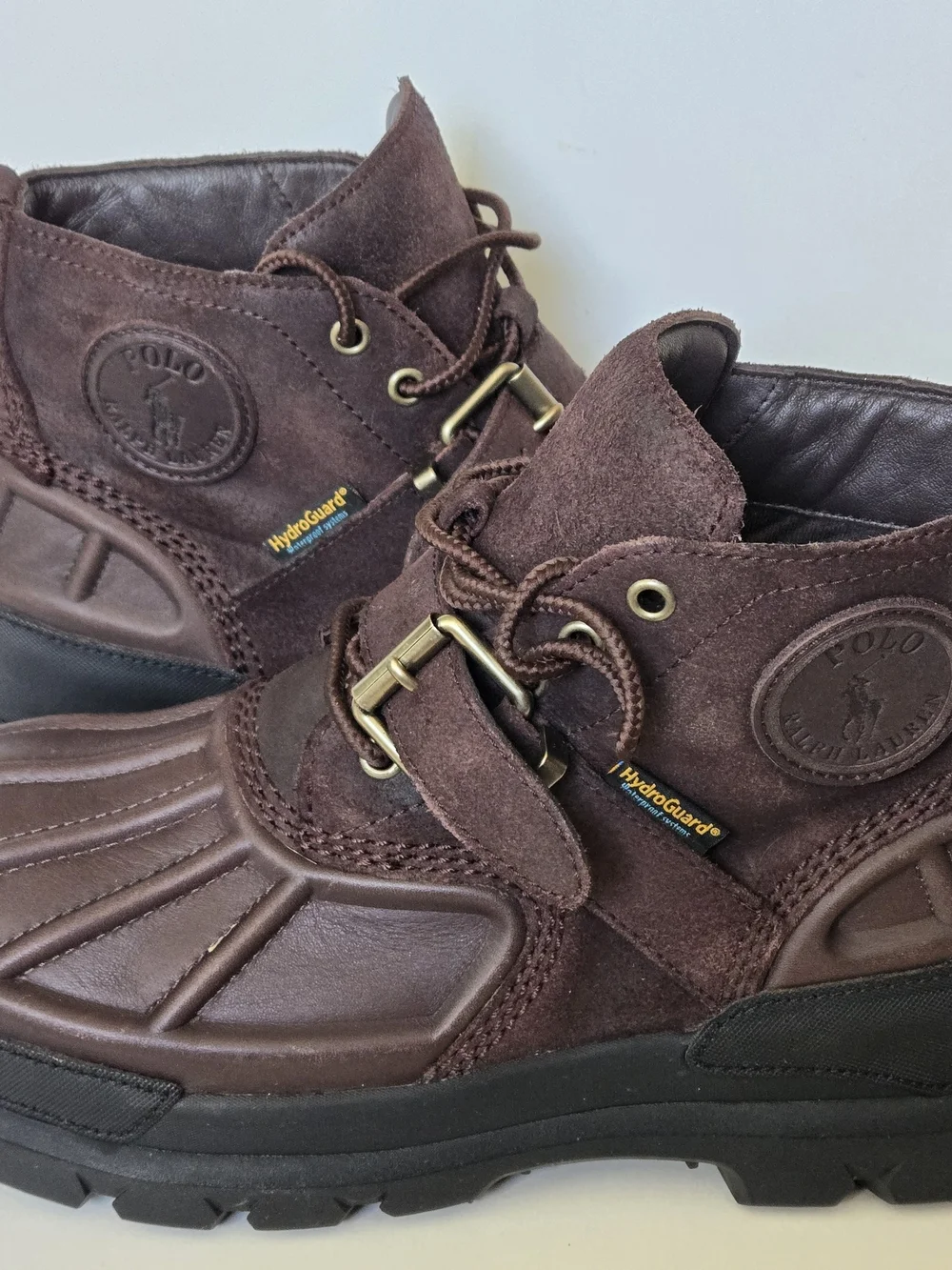 Polo by Ralph Lauren Brown Hydr0Guard Suede Leather Duck Boots - Men 10D Weather